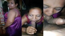 Tamil hot bhabhi sucking dick and testicles in night dress