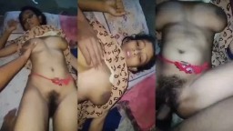 BBW Girl Hairy pussy nude fucking with boob press