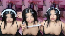 Accidental nipple slip of Tango video call sex girl