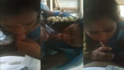Chennai lady gives a Tamil blowjob to her lover