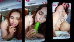 Aditi Mistry Sucking and Riding Cucumber in Transparent swimsuit