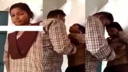 Horny College Lovers Kissing Boob Sucking in Classroom
