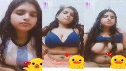 Chubby GF Strips, Shows Ass & Pussy, Big Boobs Bounce