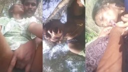 Village lover outdoor hot fingering, fucking and a small blowjob