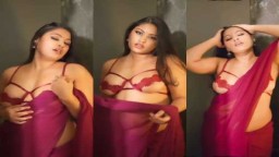 Anjali gaud hot in red saree Vs Oh_Mona