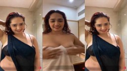 Aditi Mistry Nude Blue Saree and Shower live in 4k Part 2