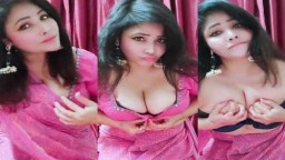 Rajsi Verma Pink Saree Sexy Nude Live