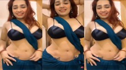 Aditi Mistry Nude Blue Saree and Shower live in 4k
